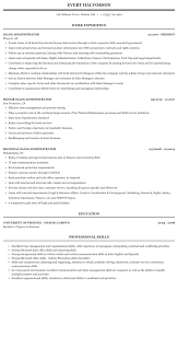 sales administrator resume sample