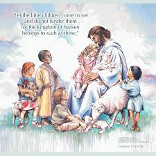 Jesus With The Children Wallpaper Mural Decorating Church Christian Decor Kids Poster Sunday School Kids Jesus Pictures