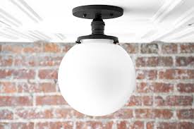 White Ball Light Flush Mount Ceiling Light Glass Pendant Etsy Glass Ceiling Lights Flush Mount Ceiling Lights Ceiling Lights