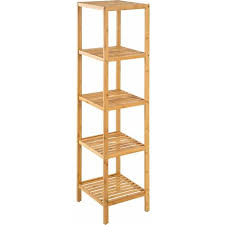 Eckregal bad badregal badezimmer regal marbella aus bambus 76cm hohe. Bambus Standregal 5 Boden Regal Handtuchhalter Badezimmer Regal Braun