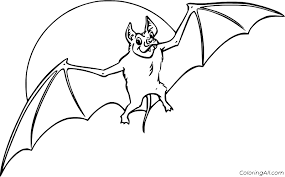 The coloring page is printable and can be used in the classroom or at home. Funny Bat With The Moon Coloring Page Coloringall