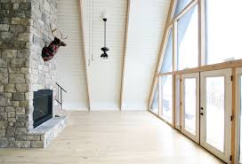 These panels add life to the room's interior and when painted right, will add the right touch of color to installing the wood panels might be a job my husband would like to take on, but i'm certainly up for the painting job anytime! Painting The Wood Walls And Toning De Oranging The Beams At Our A Frame Chris Loves Julia