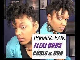 As the balding worsens, the scalp becomes more visible through the thin areas of your hair. Natural Hairstyles For Thinning Hair Flexi Rod Curls Updo On Fine Natural Hair Baldness Youtube