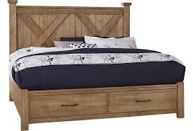 King size headboard and footboard diy, design plans. Artisan Post Cool Rustic Solid Wood King Barndoor X Bed With Storage Footboard Zak S Home Panel Beds
