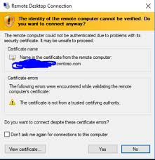 If you're interested in trying out the latest. Remote Desktop Connection Rdp Certificate Warnings Argon Systems