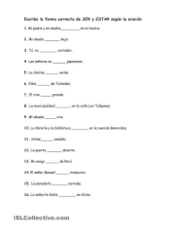 Verbos Con Ser Y Estar Gratuito Ele Worksheets Ejercicios De Espanol Ejercicios Para Aprender Espanol Ensenando Espanol
