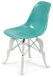 Eames Fiberglass Shell Chair Tiffany Blue With White Powder Coated Prince Charles Base Fiberglass Shell Chairs Modernica Shell Chair