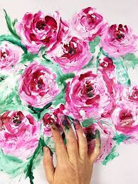 Alisaburke Finger Painting Flower Painting Acrylic Painting Techniques