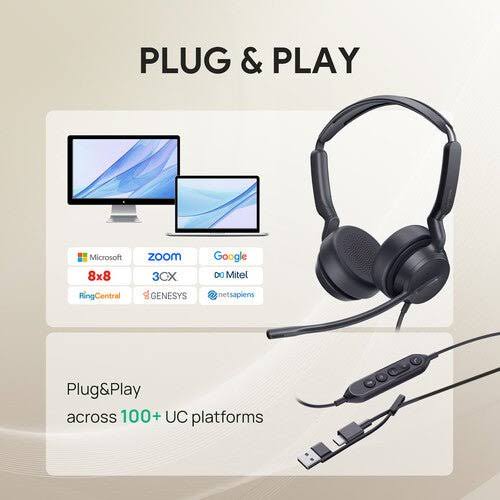 Yealink UH42 Dual Teams Wired Headset USB-C/A - Lion City Company