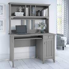 Best rated amazon computer desk bush furniture review. Salinas Computer Desk W Hutch In Cape Cod Gray Bush Furniture My72308 03