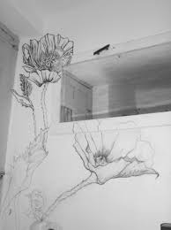Simple And Invasive Design Wall Drawing Flower Drawing Wall Art Decor