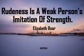 Rudeness is the weak person's imitation of strength. 40 Rude Quotes Quoteish