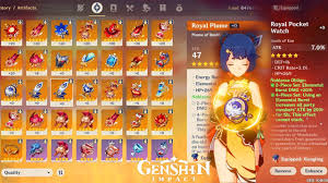 Genshin Impact 5 Star Royal Artifacts Set Support Dps Showcase Ar 43 Co Op Farming Youtube