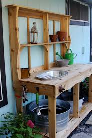 Custom Cedar Potting Station Outdoor Wet Bar 595 00 Via Etsy Potting Station Garden Sink Garden Work Bench