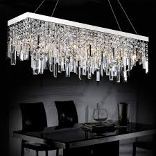 Rectangular Crystal Chandelier With Linear Design Dining Room Crystal Chandelier Dining Room Dining Room Chandelier Modern Modern Crystal Chandelier