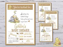Basicly, winnie the pooh is have the main color theme that's soft orange and brown. 10 Personalised Classic Winnie The Pooh Baby Shower Invitations Invites Envs Ebay