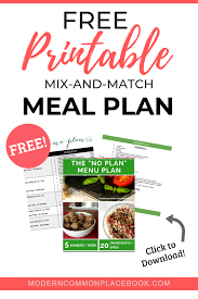 You Have To Try This Free Printable No Plan Menu Plan Meal Planning Download Meal Planning Printable Menu Planning