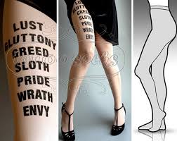Who are the members of the seven deadly sins? I Ve Done All Of Those 7 Deadly Sins Tattoo Tights Creepbay