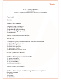 Ncert Solutions For Class 11 Business Studies Chapter 6 Social Responsibilities Of Business And Business Ethics