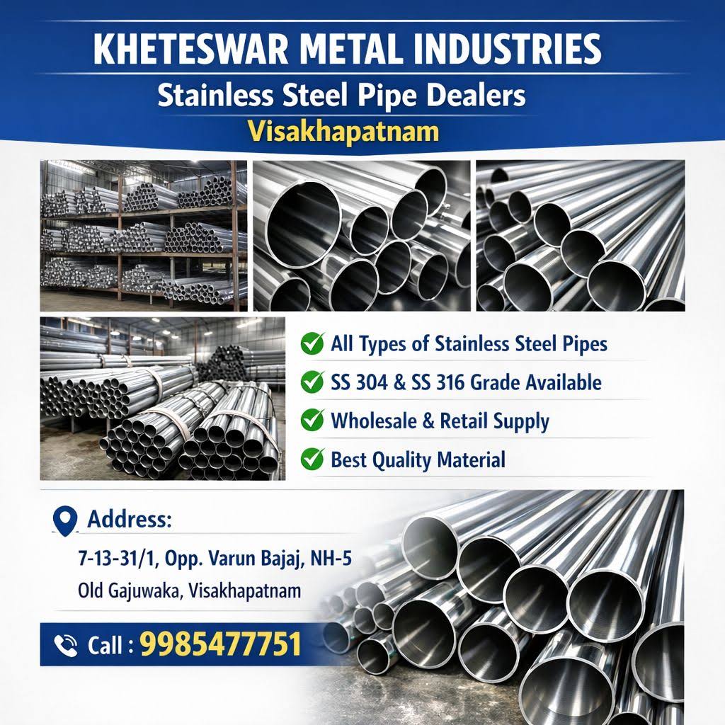Stainless steel pipe dealers in Visakhapatnam ss 304 316 product image