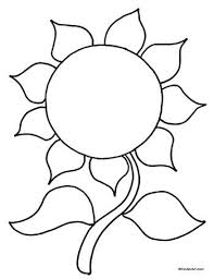 Sunflower Coloring Page Kinderart Sunflower Coloring Pages Sunflower Template Sunflower Colors