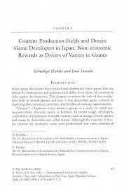PDF) Content Production Fields and Doujin Game Developers in Japan:  Non-economic Rewards as Drivers of Variety in Games