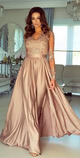 Formal Long Sleeve Blush Lace Evening Dresses For Women Elegant A Line Prom Party Dresses With Split Dre Vestidos Longos Elegantes Vestidos Incriveis Vestidos