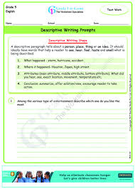 Descriptive Writing Prompts Worksheet In 2020 Descriptive Writing Prompts Descriptive Writing Writing Steps