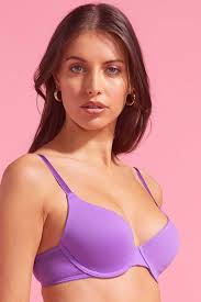 Lily Cotton T-Shirt Bra Purple