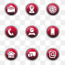 Set Of Contact Icon In Glossy Red Design Contact Icon Address Png And Vector With Transparent Background For Free Download