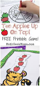 Ten Apples Up On Top Math Game Free Printable Math Games Math Geek Math Games