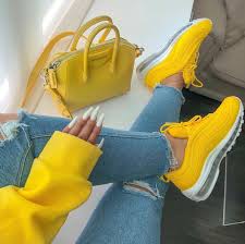 Black And Yellow Air Max 97 Outfit Pin By Bailey Grant On ϲ օ ӏ օ ɾ թ օ թ Yellow Sneakers Sneakers Fashion Outfit Shoes