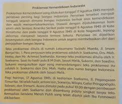 Kami bangsa indonesia dengan ini menjatakan kemerdekaan indonesia. Penyusunan Teks Proklamasi Brainly
