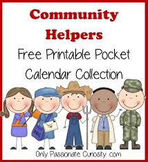 Community Helpers Pocket Chart Calender Cards July