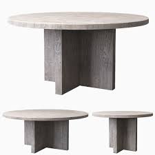 Restoration hardware coffee table for sale! Reclaimed Russian Oak Plank Round Dining Table Gray 3d