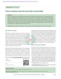 100+ great cover letters from 18 different job sectors. Pdf How To Choose A Journal And Write A Cover Letter