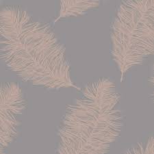Find the styles & brands you'll love. Holden Fawning Feather Pattern Wallpaper Metallic Motif Bird Fern Leaf 12629 Grey Rose Gold I Want Wallpaper