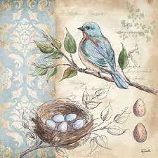 Blue Bird Damask 2 Counted Cross Stitch Pattern In Pdf Format Decorative Art Prints Art Prints Art