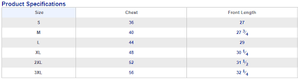 Sizing Chart Redshirt Running