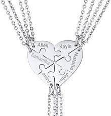 U7 Bff Necklace For 2 3 4 5 6 Stainless Steel Chain Personalized Family Love Friendship Jewelry Set Free Bff Necklaces Friendship Jewelry Friendship Necklaces