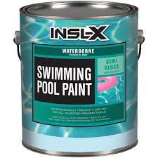 Insl X 1 Gal Satin Rubber Based White Swimming Pool Paint Rp2710 The Home Depot Pool Paint Pool Plaster Swimming Pools