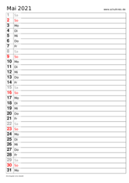 Klicken sie also auf den roten knopf, um zur druckseite zu gelangen. Monatskalender Mai 2021 Monats Terminkalender Kostenlos Ausdrucken Pdf