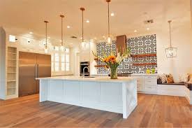 Black And White Cement Tile Backsplash Contemporary White Kitchen With Shaker Cabinets Black And White Cement Tile Backsplash And Wood Floo Shaker Cabinets White Contemporary Kitchen White Kitchen