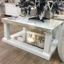 There is no need to limit yourself to square or rectangular glass coffee tables. Madison White Mirrored Glass 110cm Coffee Table Picture Perfect Home