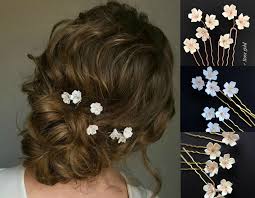 Ladies flower hair comb slide pins clip wedding bride headdress hair accessories. Floral Hair Pin Bridal Wedding Accessory Small Flower Hairpins Etsy Flower Hair Pin Floral Hair Pins Floral Hair