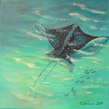 Acrylmalerei Adlerrochen Meer Fische Ozean Rochen Kunst Bild Ein Designerstuck Von Acrylfee Bei Dawanda Meerestiere Bilder Tierkunst