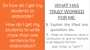 Use the adjective elaborate when you want to describe how something is very detailed or especially complicated, like a devilish prank planned out weeks in advance. Teaching Your Students To Elaborate On Their Writing Thinking English Oh My