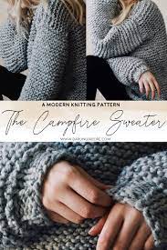 Zakupiona kilka lat temu zielona sonata w. Campfire Sweater Knitting Pattern Chunky Knit Sweater Darling Jadore Modern Knitting Patterns Knitting Patterns Easy Knitting Patterns