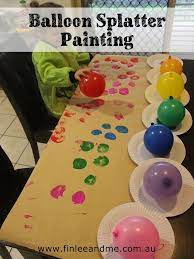 balloon splatter painting fun craft activity finlee and me balloon painting holiday activities for kids balloons