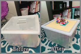 Diy Ikea Vessla Turned Into Lego Table Storage Bin Ikea Storage Bins Ikea Storage Lego Table